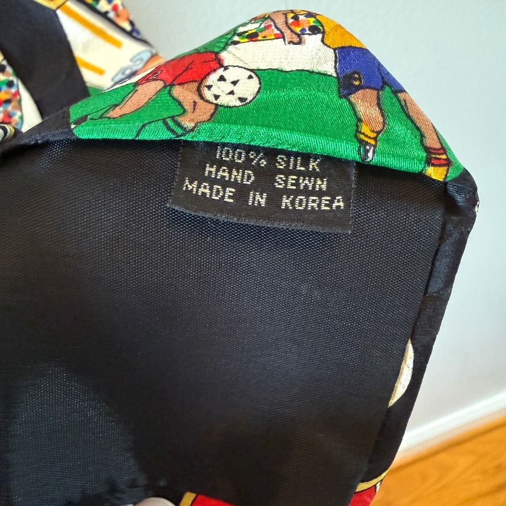 Nicole Miller 1991 Silk Soccer Print Tie – 1994 FIFA World Cup Rare Vintage - Picture 6 of 6